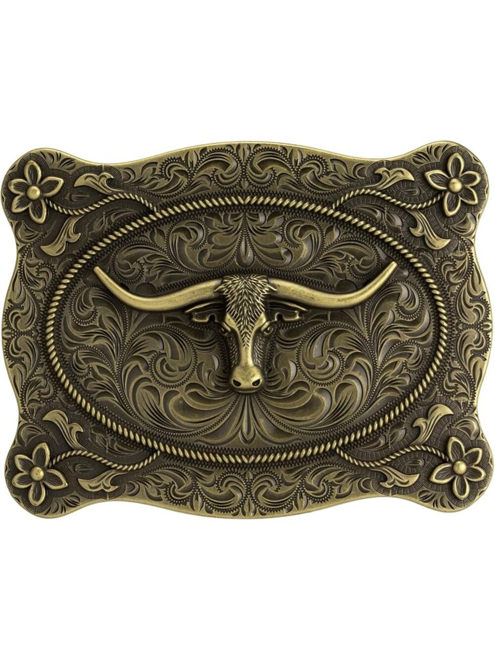 Men Longhorn-style06 Western Belt Buckle Longhorn Cowboy Cowgirl Accessory